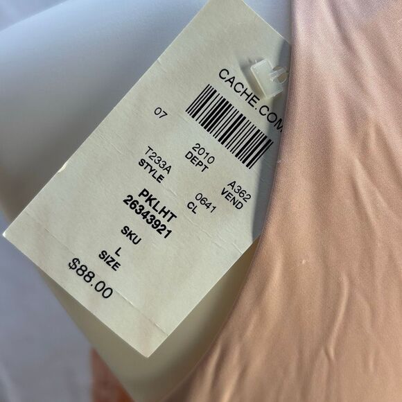 NWT Cache pink chain neck halter shirt top body suit Sz L holiday? - Picture 4 of 9